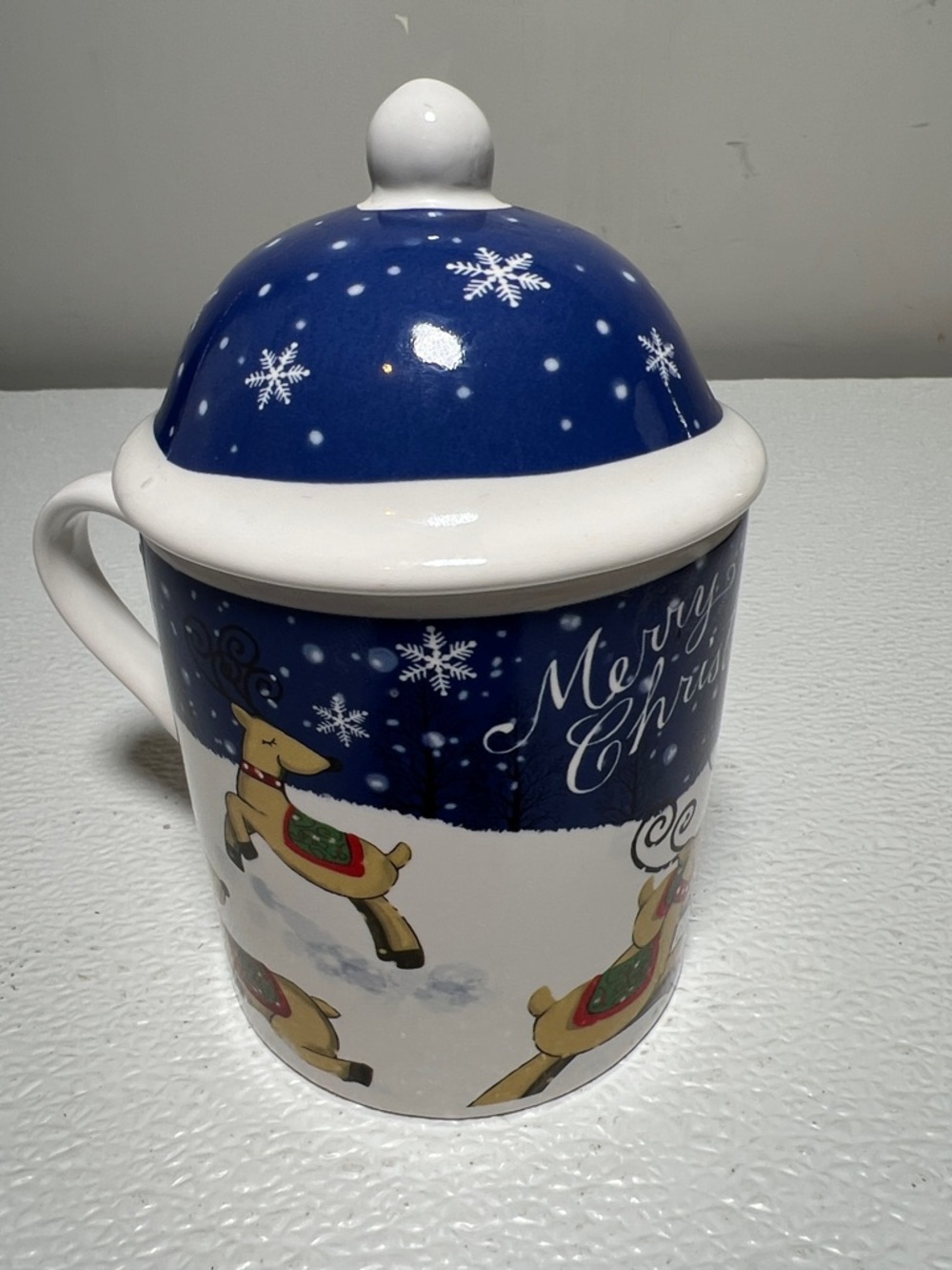 MSI Holiday Reindeer Covered Mug "Merry Christmas" New